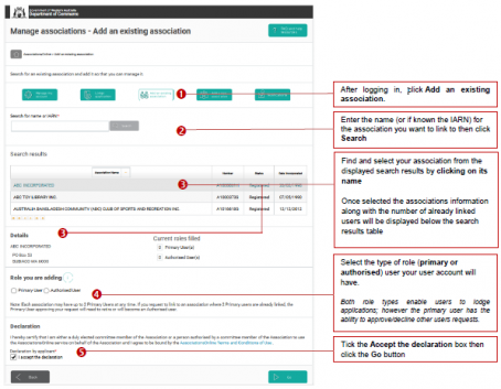 Adding an association - step by step image